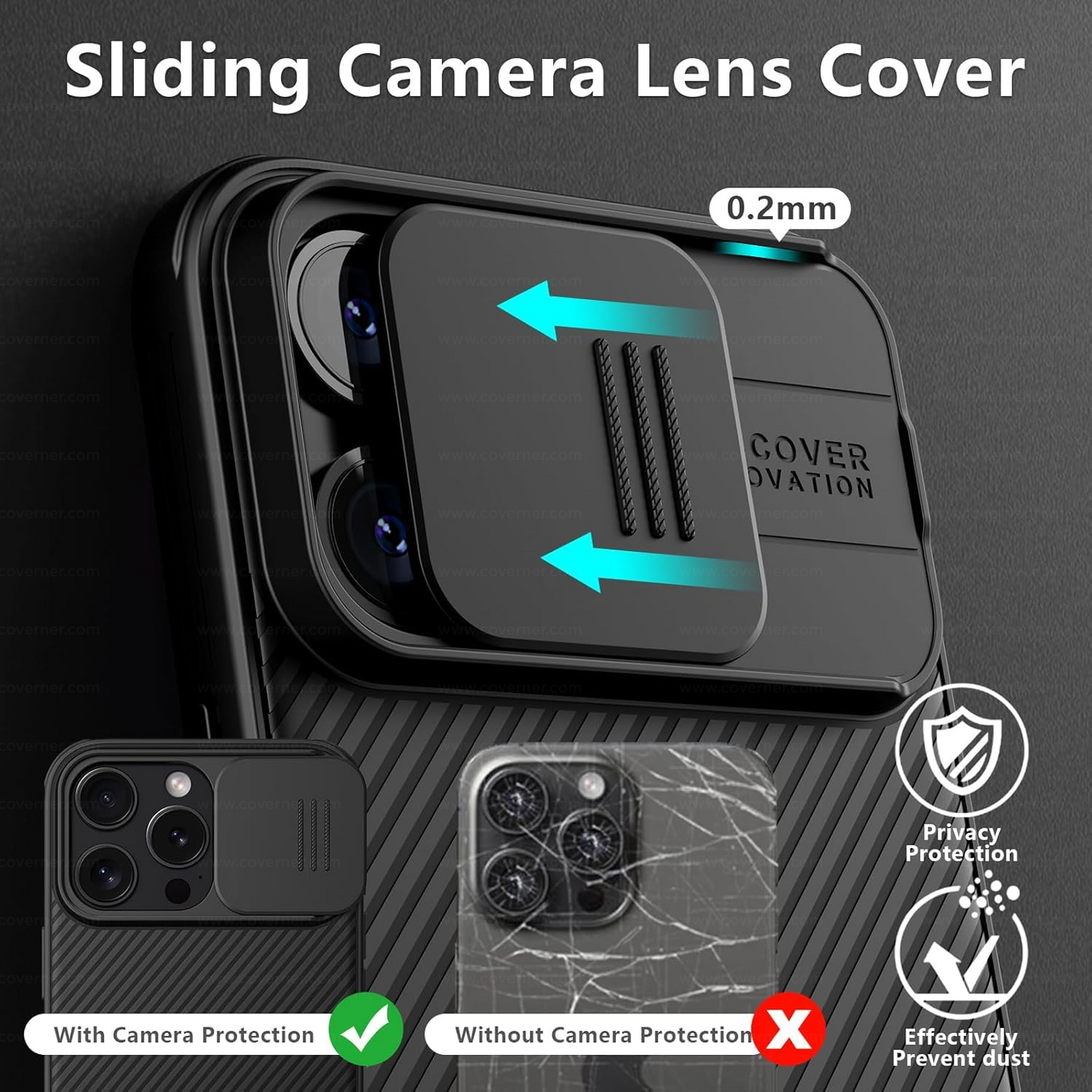 Nillkin® CamShield Pro Case for iPhone 16 Pro & 16 Pro Max with Camera Cover – Shockproof, Privacy Slide Cover, Anti-Fingerprint Design by Coverner India