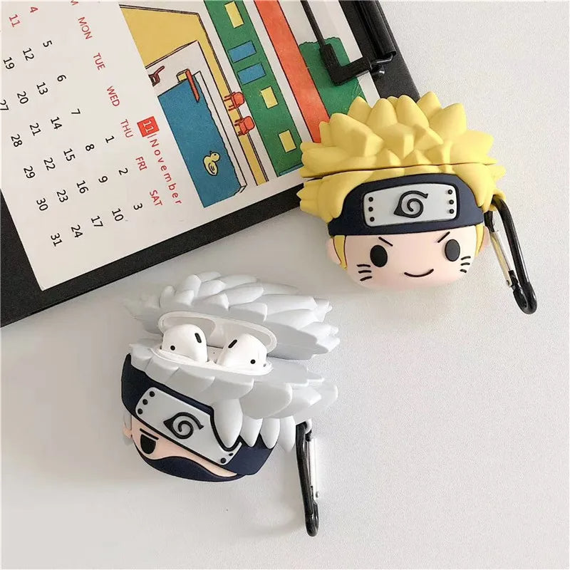 Kakashi & Naruto Case for AirPods - Premium Silicone Cover