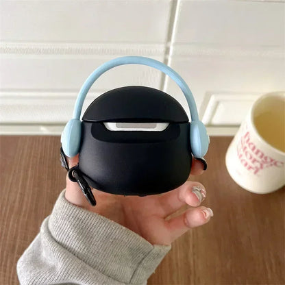 Shinchan With Blue Headphone Airpods Cover for Apple AirPods - Premium Silicone Case