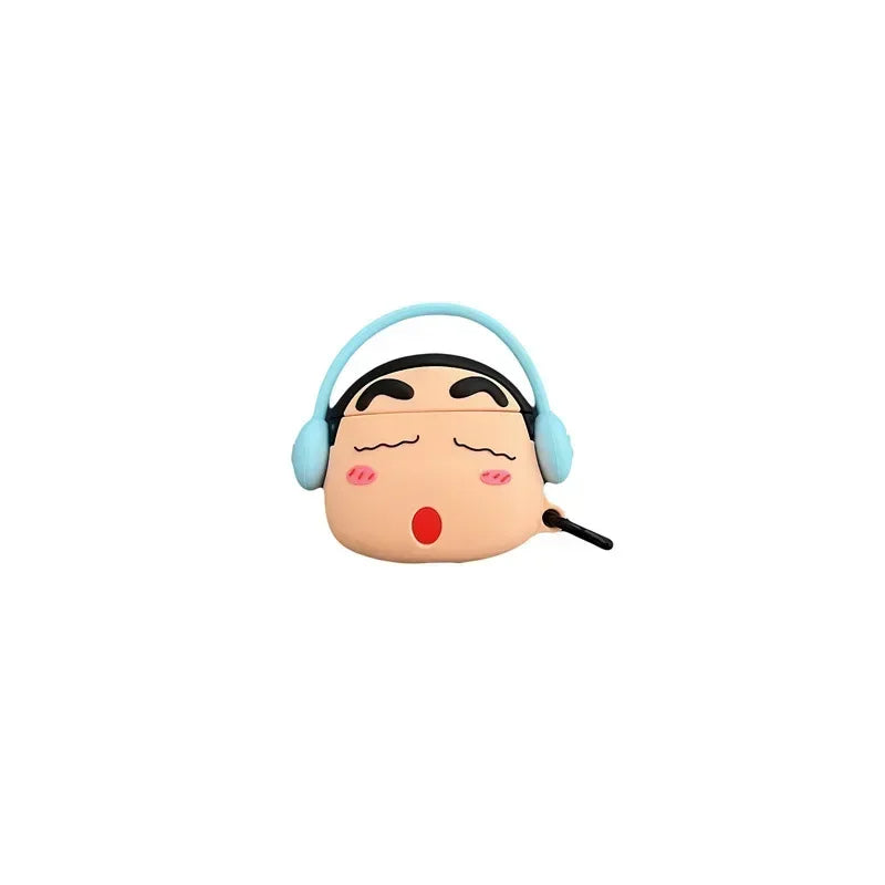 Shinchan With Blue Headphone Airpods Cover for Apple AirPods - Premium Silicone Case