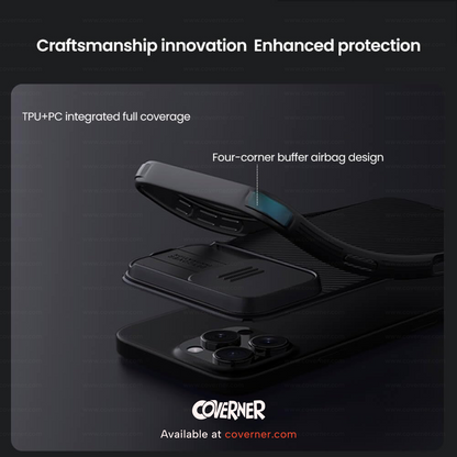 Nillkin® CamShield Pro Case for iPhone 16 Pro & 16 Pro Max with Camera Cover – Shockproof, Privacy Slide Cover, Anti-Fingerprint Design by Coverner India