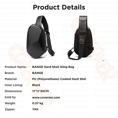 Bange Hard Shell Sling Bag – Waterproof Travel Crossbody with Anti-Theft Design by Coverner India