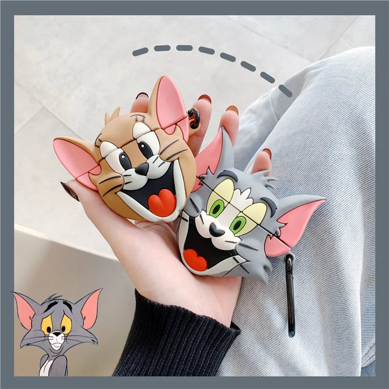 Airpods Cover - Premium Silicone Case - Tom & Jerry