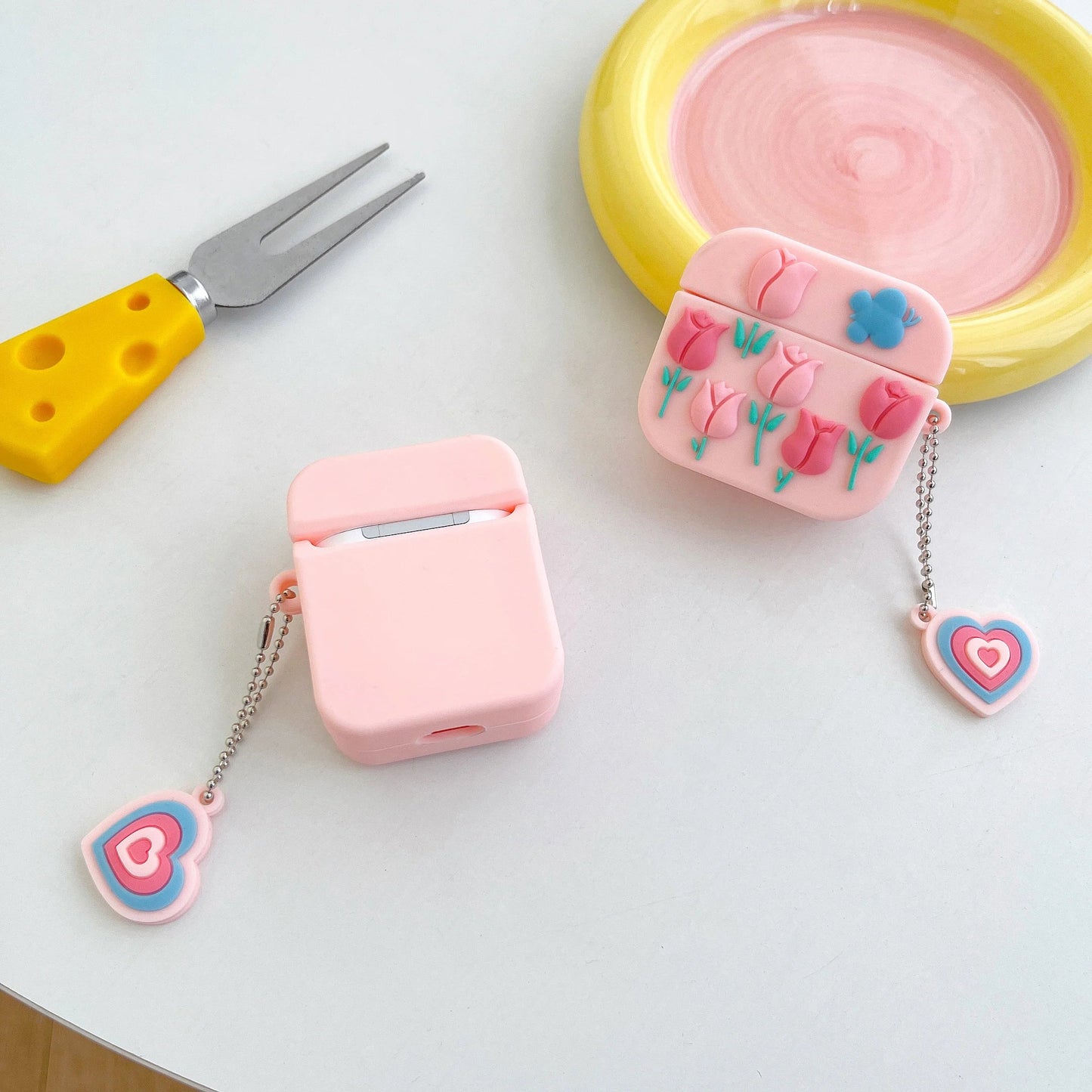 Cute Flower Airpods Cover for Apple AirPods - Premium Silicone Case Cover