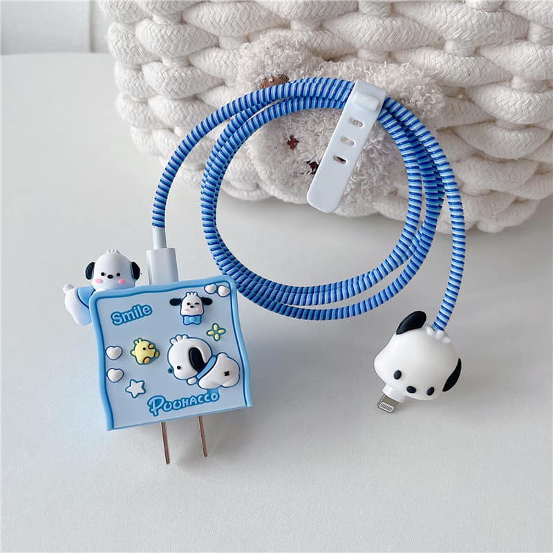 Iphone Charger Case Cover - Poo & Lotso - 4 Piece Set (With Wire Protector)
