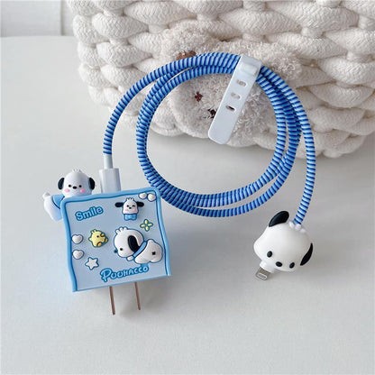 Iphone Charger Case Cover - Poo & Lotso - 4 Piece Set (With Wire Protector)