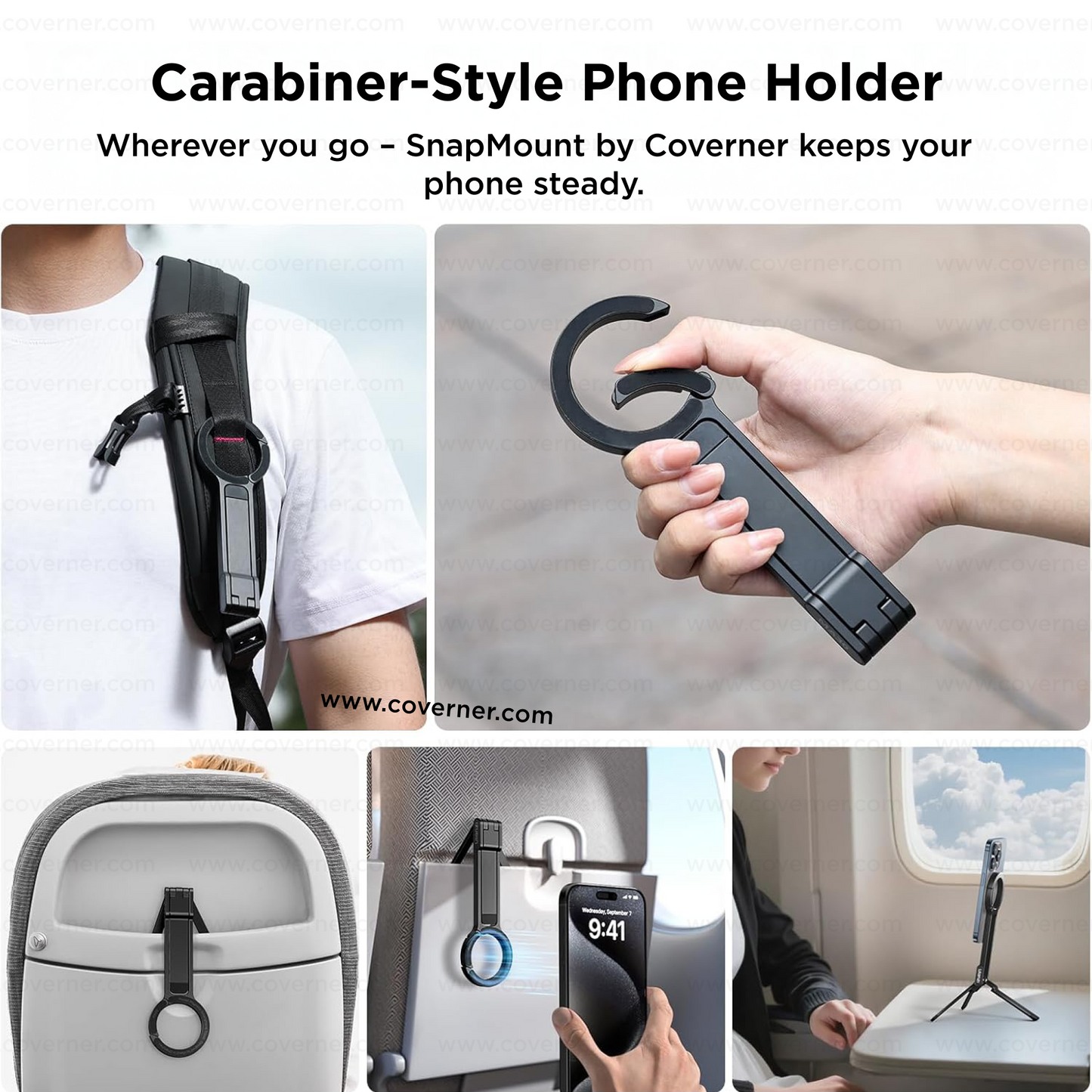 SnapMount Magnetic Phone Tripod Stand with Strong MagSafe – Carabiner Foldable & Portable by Coverner India