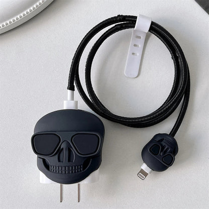 Iphone Charger Case Cover - Drip Skull - 4 Piece Set (With Wire Protector)