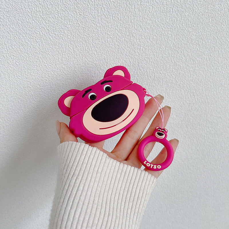 Cute Bear Airpods Cover  for Apple AirPods -  Premium Silicone Case Cover
