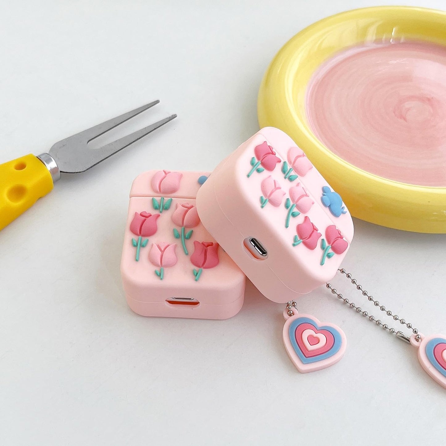 Cute Flower Airpods Cover for Apple AirPods - Premium Silicone Case Cover