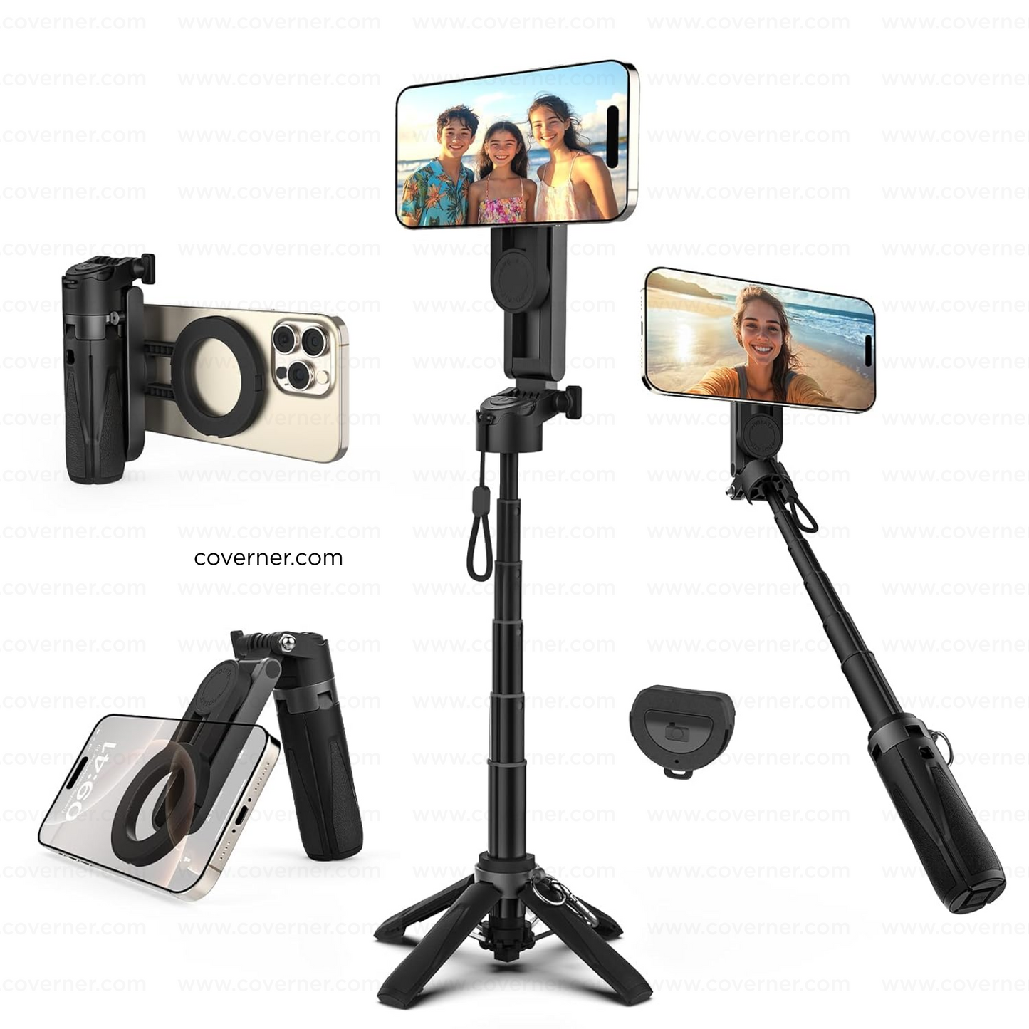 Hybrid Flex – 4-in-1 MagSafe Tripod, Selfie Stick, Wireless Grip & Camera Handle by Coverner India