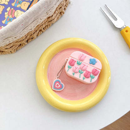 Cute Flower Airpods Cover for Apple AirPods - Premium Silicone Case Cover