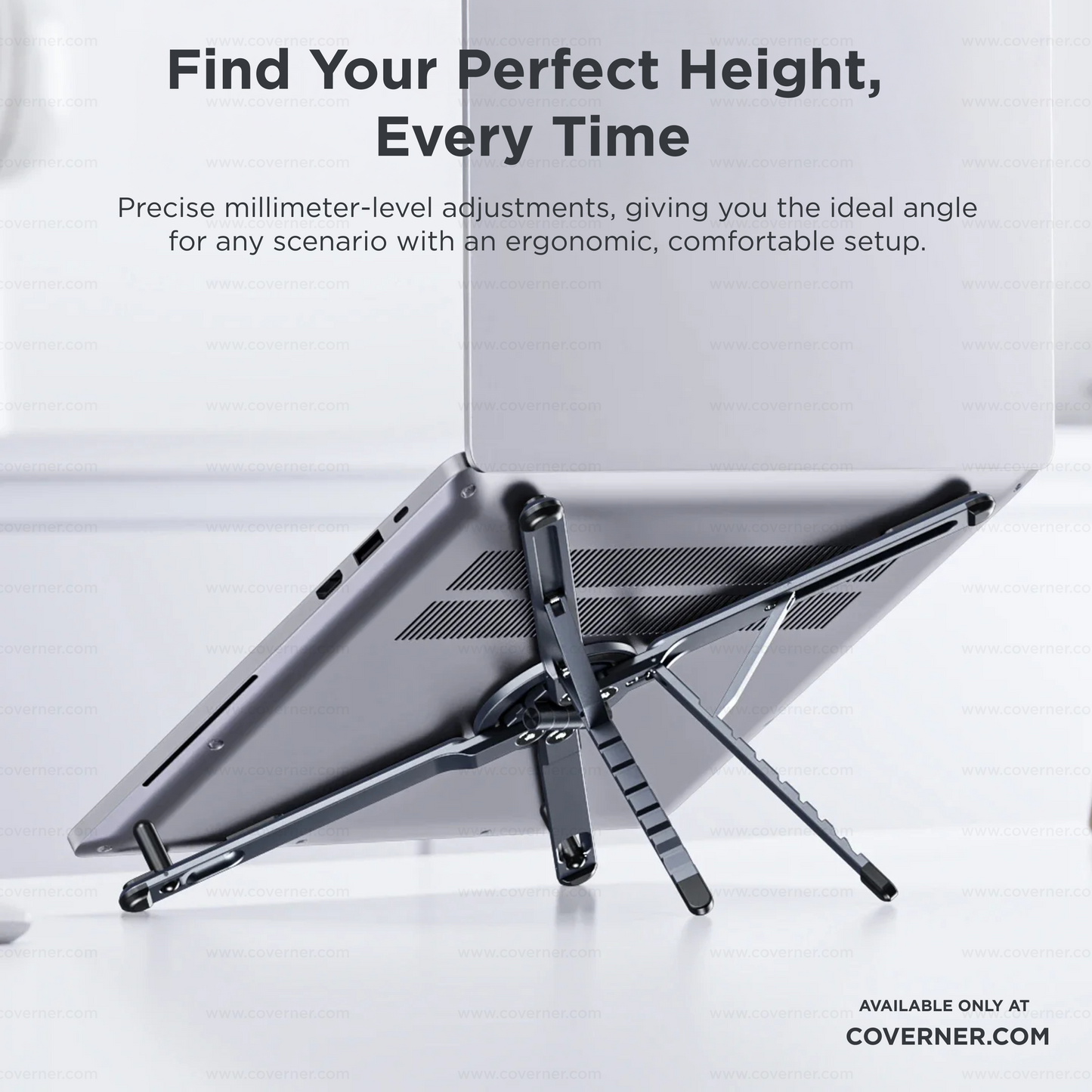 MagFlex Pro – Lightweight Strong MagSafe Adjustable Alloy Stand for Phone, Tablet & Laptop by Coverner India