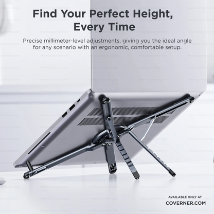 MagFlex Pro – Lightweight Strong MagSafe Adjustable Alloy Stand for Phone, Tablet & Laptop by Coverner India
