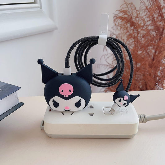 Iphone Charger Case Cover - Kurumi - 4 Piece Set (With Wire Protector)