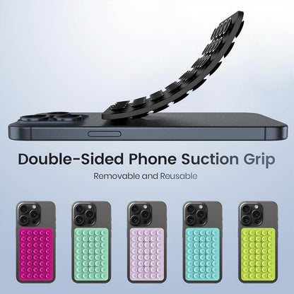 Premium Dual-Sided Silicone Suction Phone Grip Holder for iPhone & Android