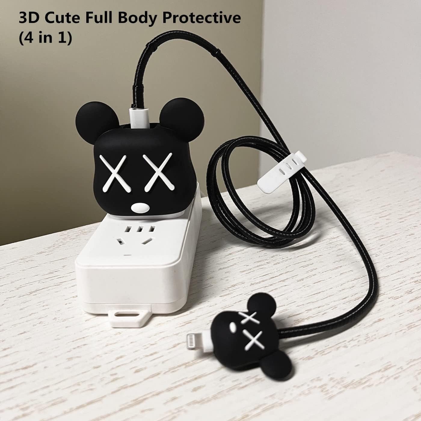 Iphone Charger Case Cover - XOXO  - 4 Piece Set - 4 Piece Set (With Wire Protector)