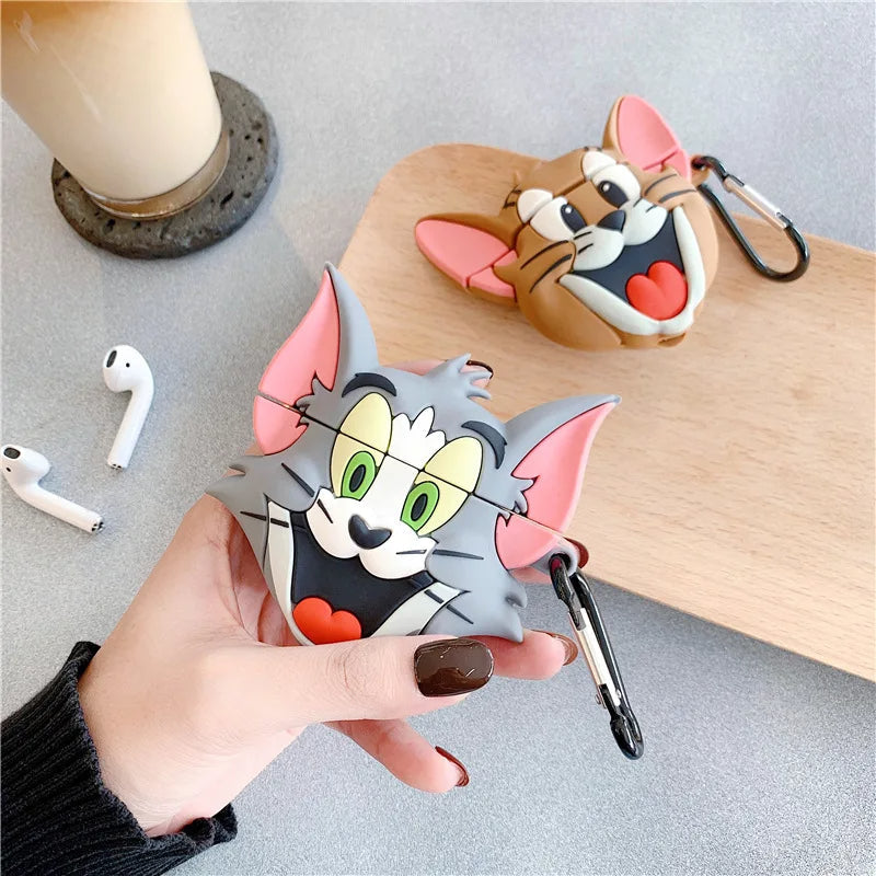 Airpods Cover - Premium Silicone Case - Tom & Jerry