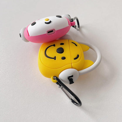 Pooh With Headphone  Cover  for Apple AirPods  -  Premium Silicone Case Cover