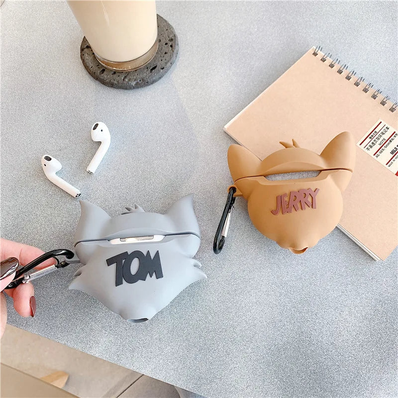 Airpods Cover - Premium Silicone Case - Tom & Jerry