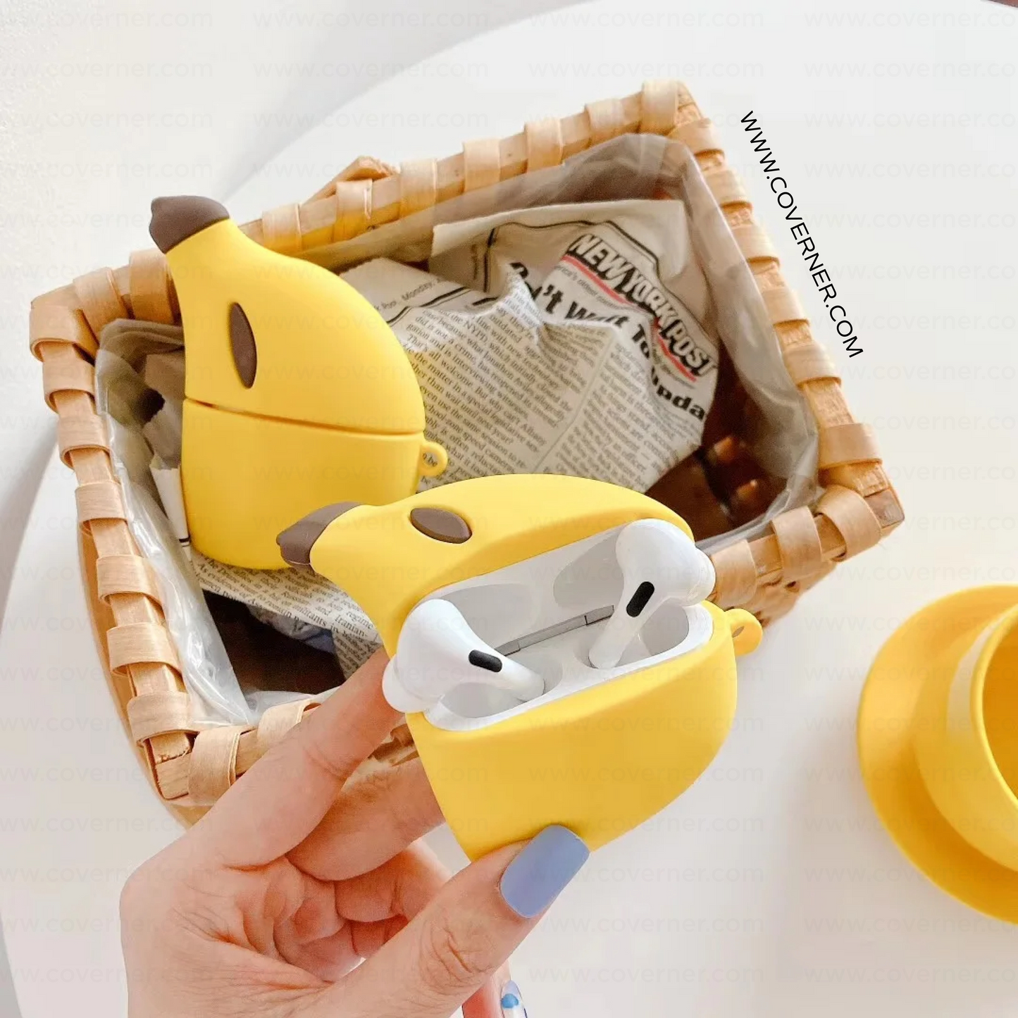 Banana Silicone AirPods Case – Limited Edition Funky Cover with Hook by Coverner India