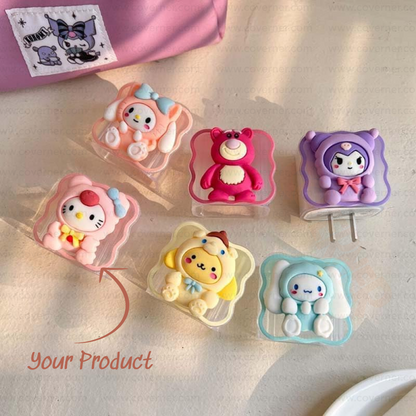 Pawsy in Pink – Charger & Cable Protector Set | CharmPop Series by Coverner India