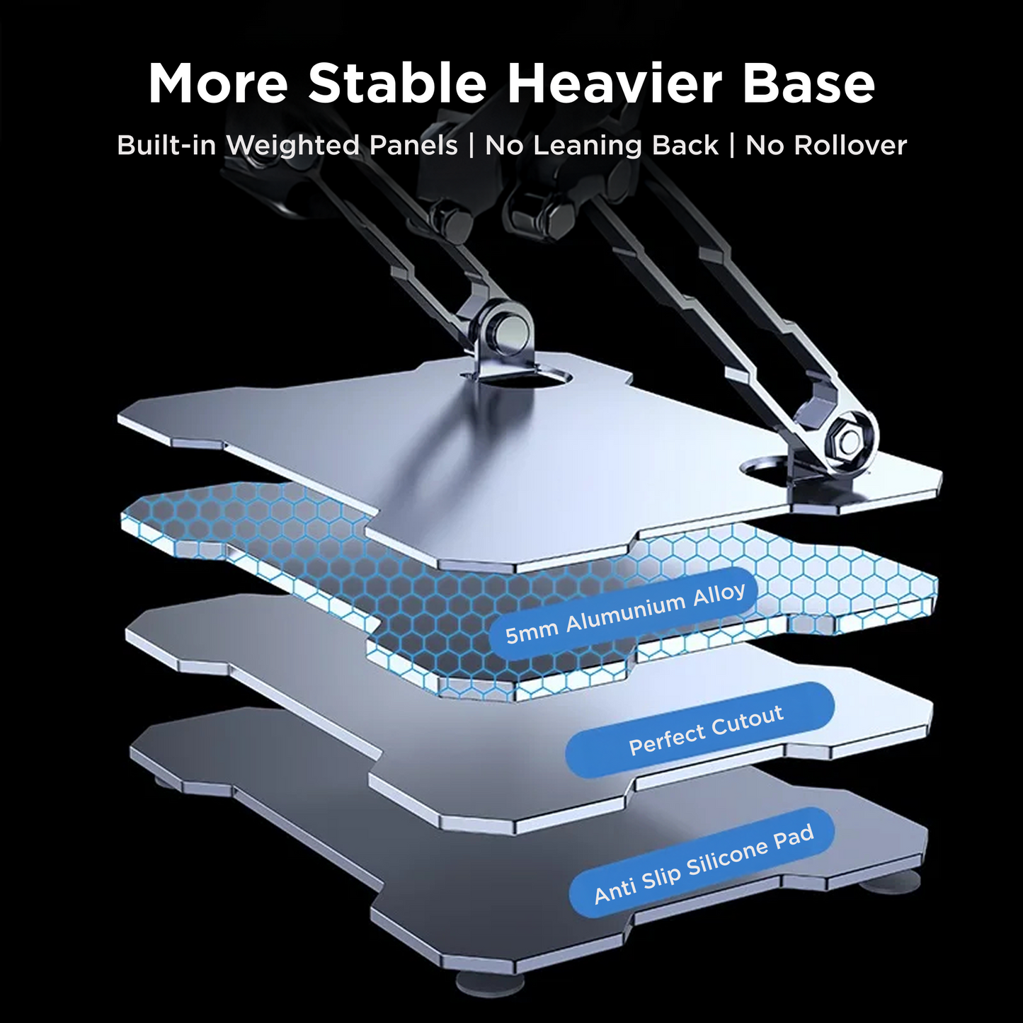 AirLift Pro - Adjustable Foldable Aluminum Stand | Tablets | Laptops | Desk Stand - Coverner India