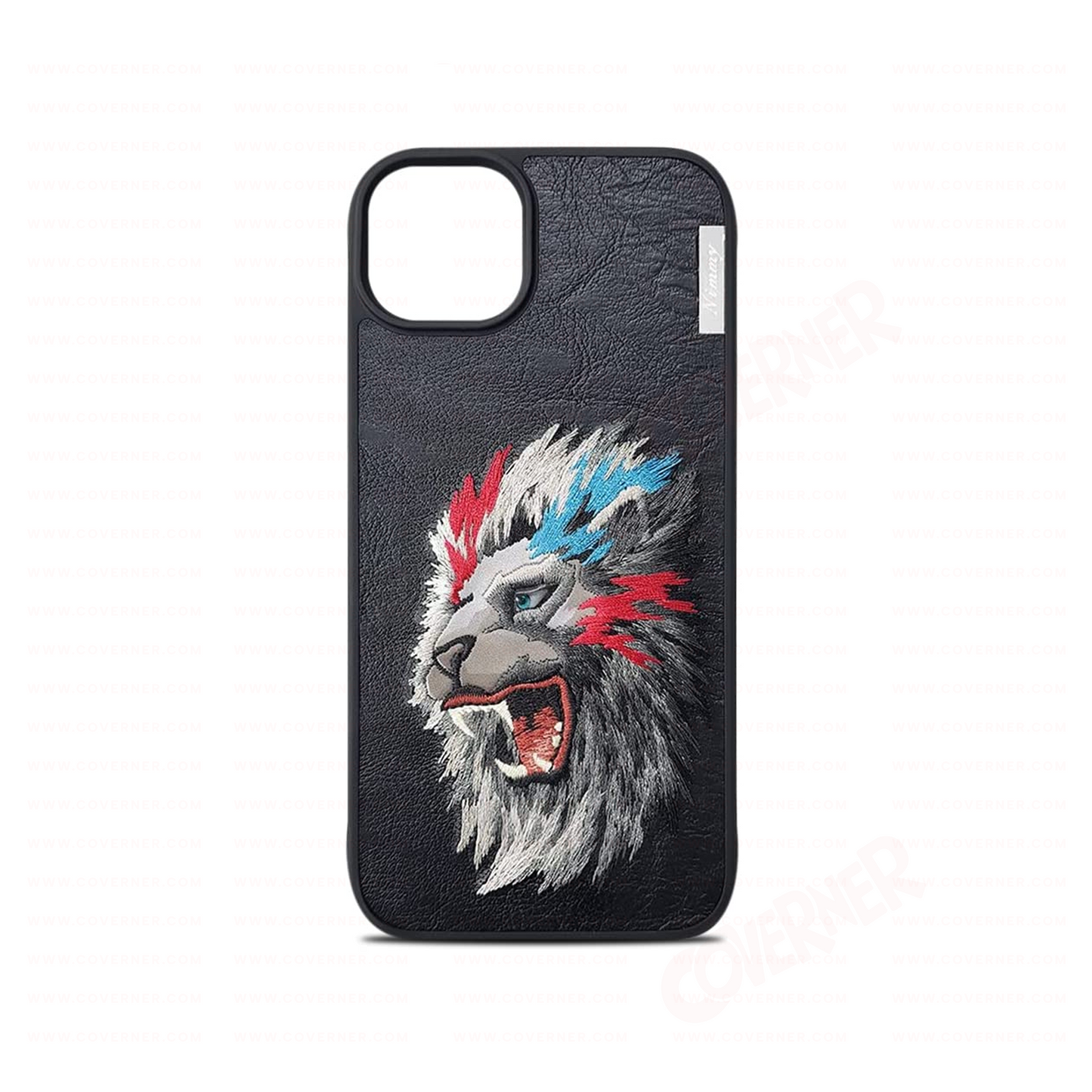 Nimmy Embroidery Leather Shockproof Case - Lion – Premium Anti-Skid Designer Case with 3D Stitching | By NIMMY DESIGN | Exclusive on Coverner India