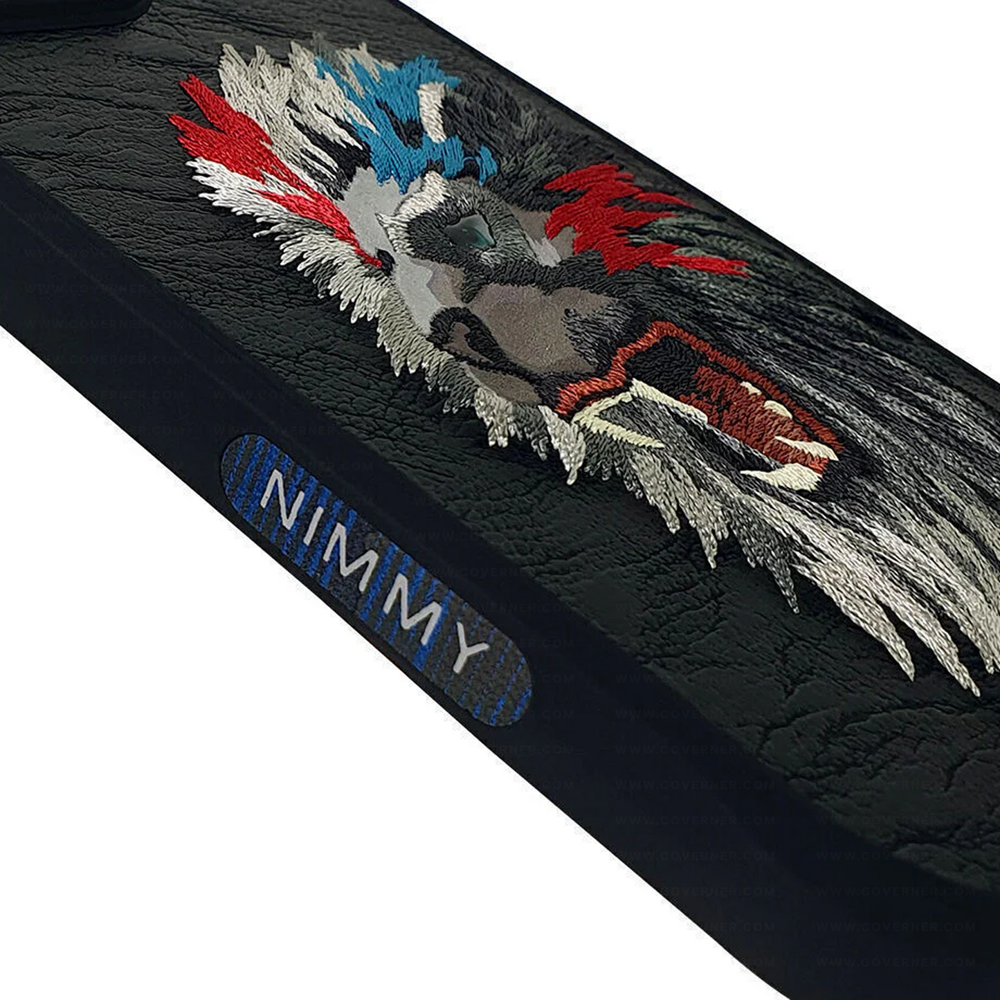 Nimmy Embroidery Leather Shockproof Case - Lion – Premium Anti-Skid Designer Case with 3D Stitching | By NIMMY DESIGN | Exclusive on Coverner India