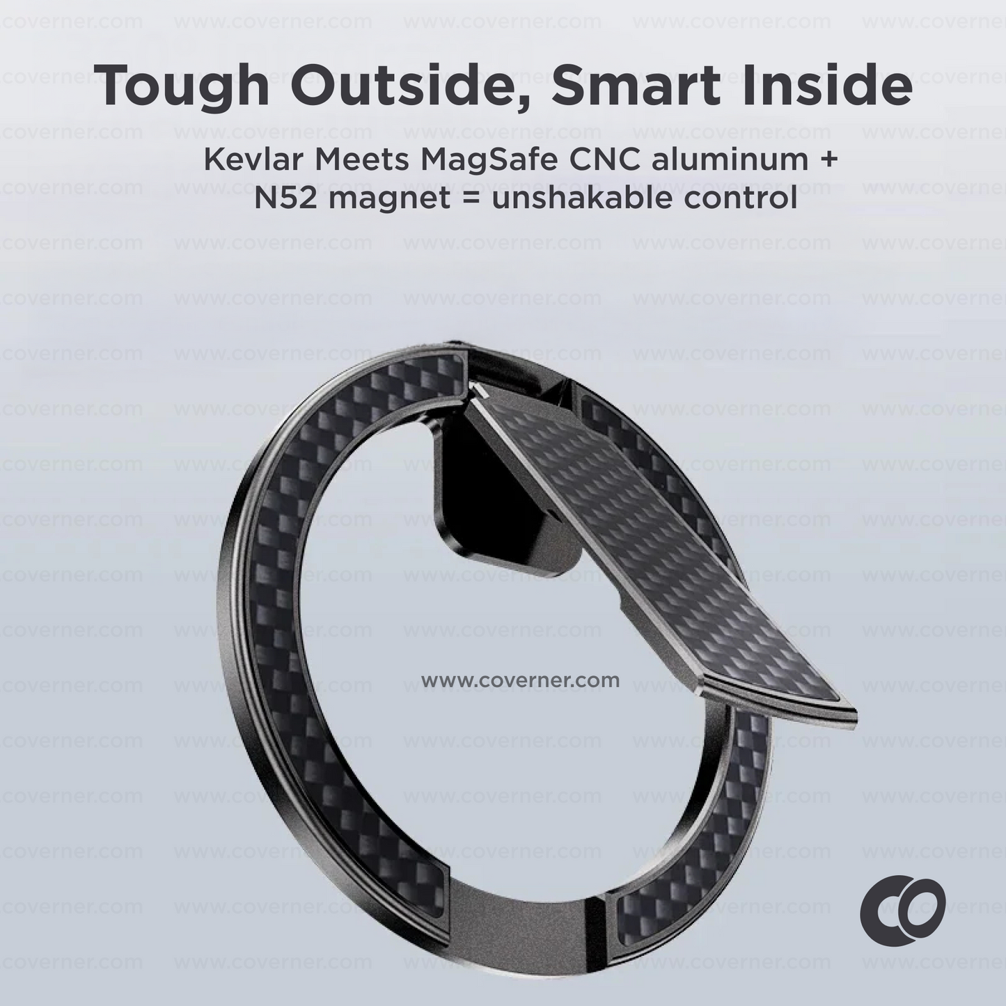 MagLock Raptor – Kevlar Magnetic 360° Ring Bracket with 52N Grip by Coverner India