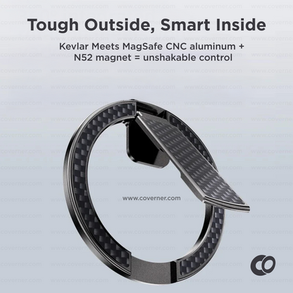 MagLock Raptor – Kevlar Magnetic 360° Ring Bracket with 52N Grip by Coverner India