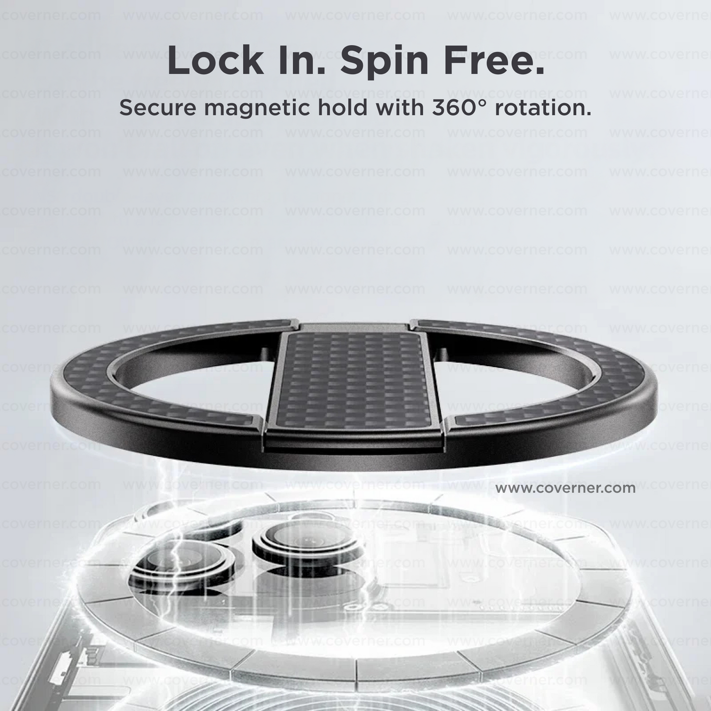 MagLock Raptor – Kevlar Magnetic 360° Ring Bracket with 52N Grip by Coverner India