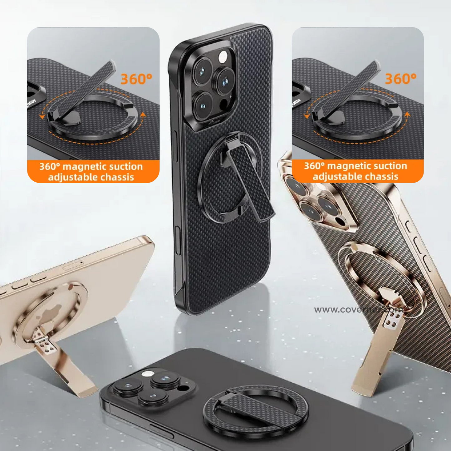 MagLock Raptor – Kevlar Magnetic 360° Ring Bracket with 52N Grip by Coverner India