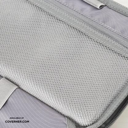 WiWU Minimalis Travel Tech Pouch – Splash-Proof Organizer with Leather Strap (Black/Gray) | Coverner India