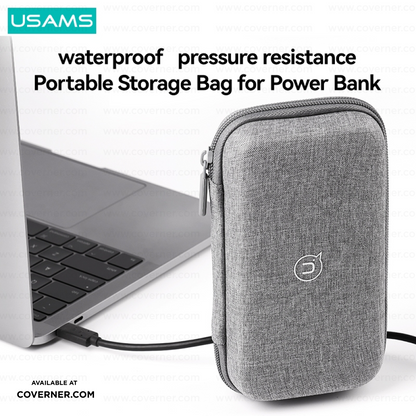 USAMS Hard Shell Power Bank Organizer – Compact, Shockproof & Anti-Scratch Case | Coverner India Exclusive