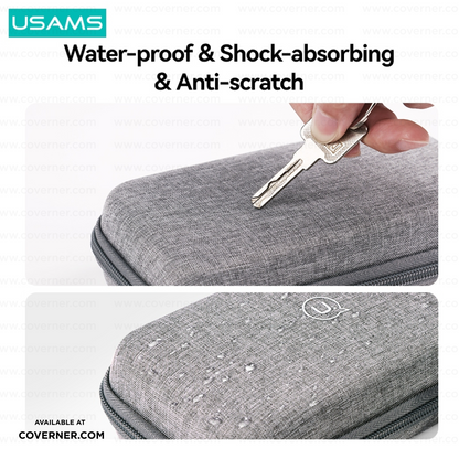 USAMS Hard Shell Power Bank Organizer – Compact, Shockproof & Anti-Scratch Case | Coverner India Exclusive