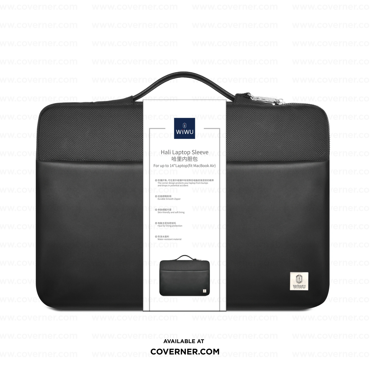 WiWU Hali Sleeve – Water-Resistant Carry Case for 14-Inch Laptops & Tablets | Faux Fur Lining + Shock Buffer | Coverner India