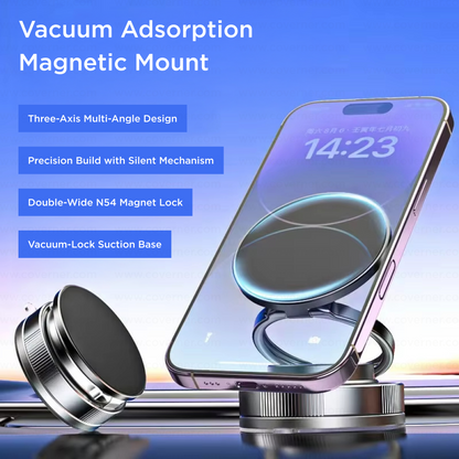 GripAxis 360 – 2025 Edition | Magnetic Vacuum Suction Phone Holder by Coverner India