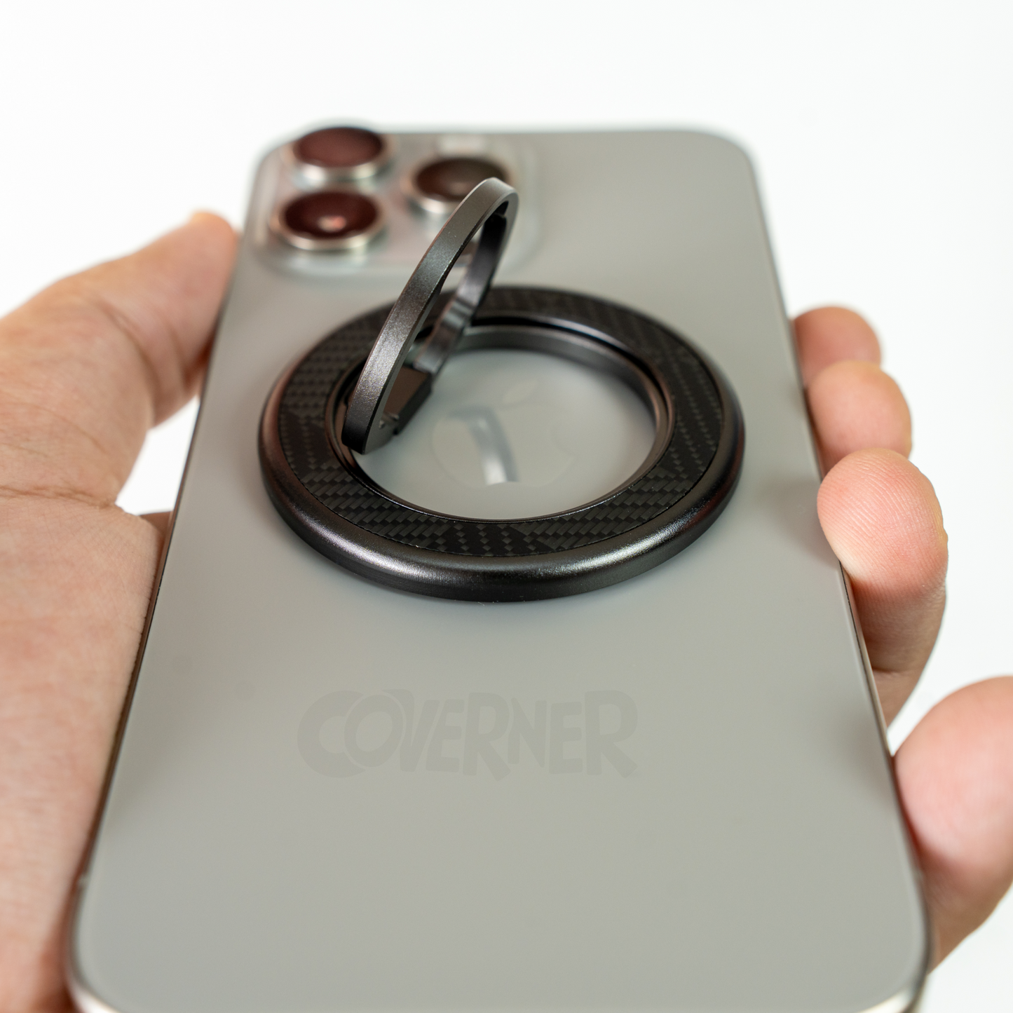 360 Rotatable Carbon Fiber Magnetic Ring Holder – Ultimate Grip| Coverner | 100% Carbon Fiber