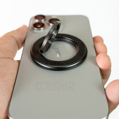 360 Rotatable Carbon Fiber Magnetic Ring Holder – Ultimate Grip| Coverner | 100% Carbon Fiber