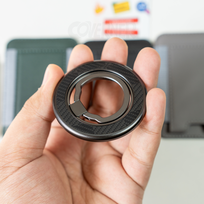 360 Rotatable Carbon Fiber Magnetic Ring Holder – Ultimate Grip| Coverner | 100% Carbon Fiber
