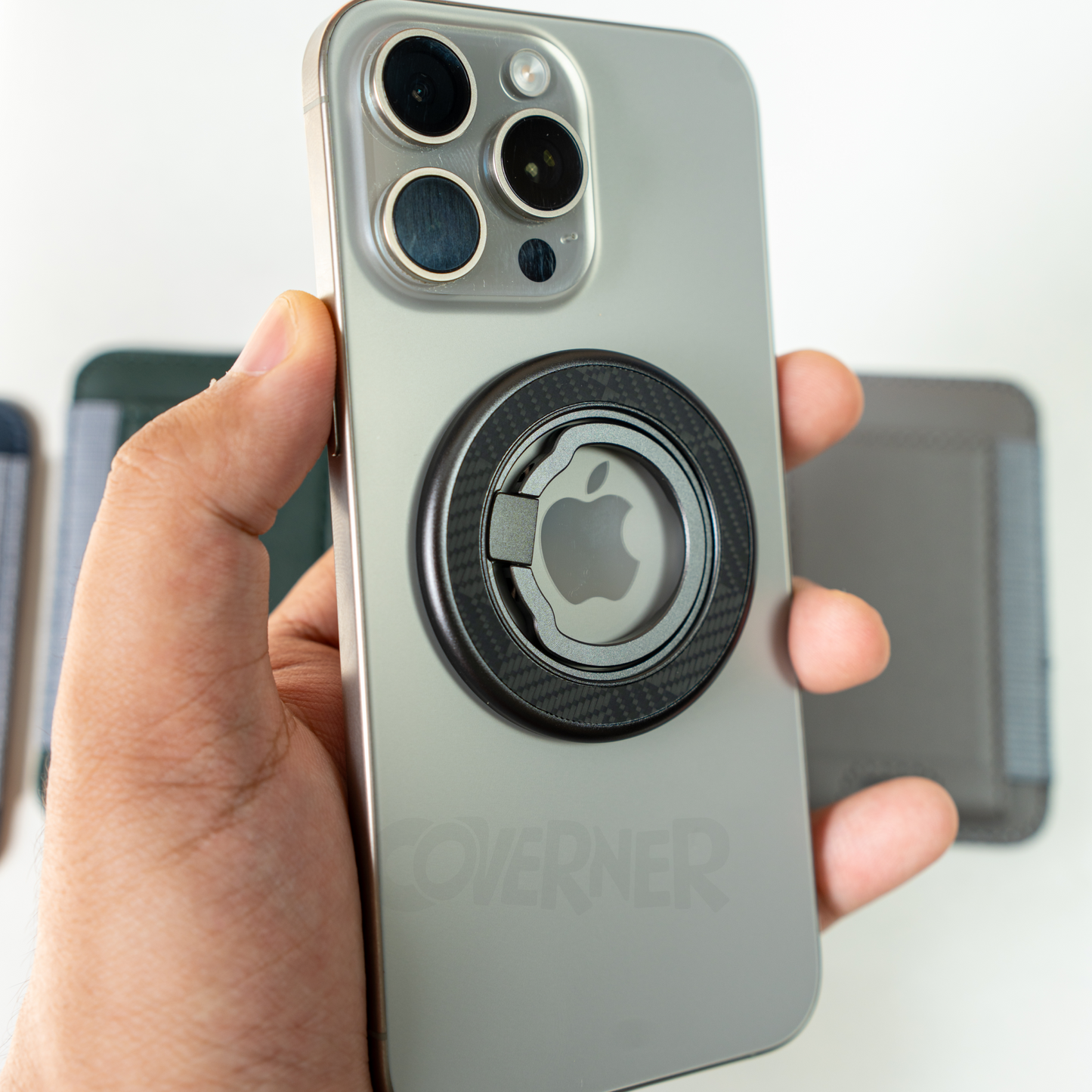 360 Rotatable Carbon Fiber Magnetic Ring Holder – Ultimate Grip| Coverner | 100% Carbon Fiber