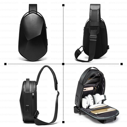 Bange Hard Shell Sling Bag – Waterproof Travel Crossbody with Anti-Theft Design by Coverner India