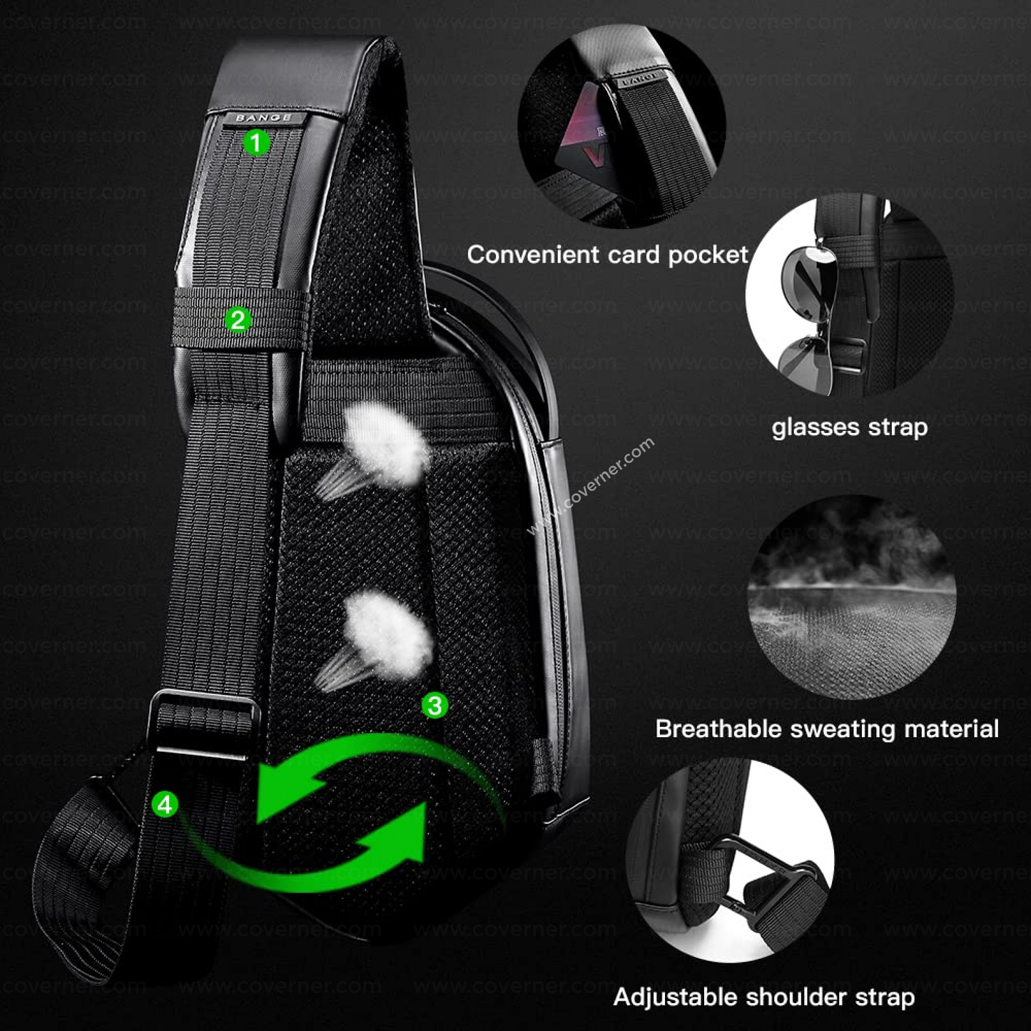Bange Hard Shell Sling Bag – Waterproof Travel Crossbody with Anti-Theft Design by Coverner India