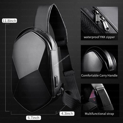 Bange Hard Shell Sling Bag – Waterproof Travel Crossbody with Anti-Theft Design by Coverner India