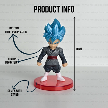 Black Goku Super Blue Mini Figure – Dragon Ball Z PVC Collectible (7cm)
