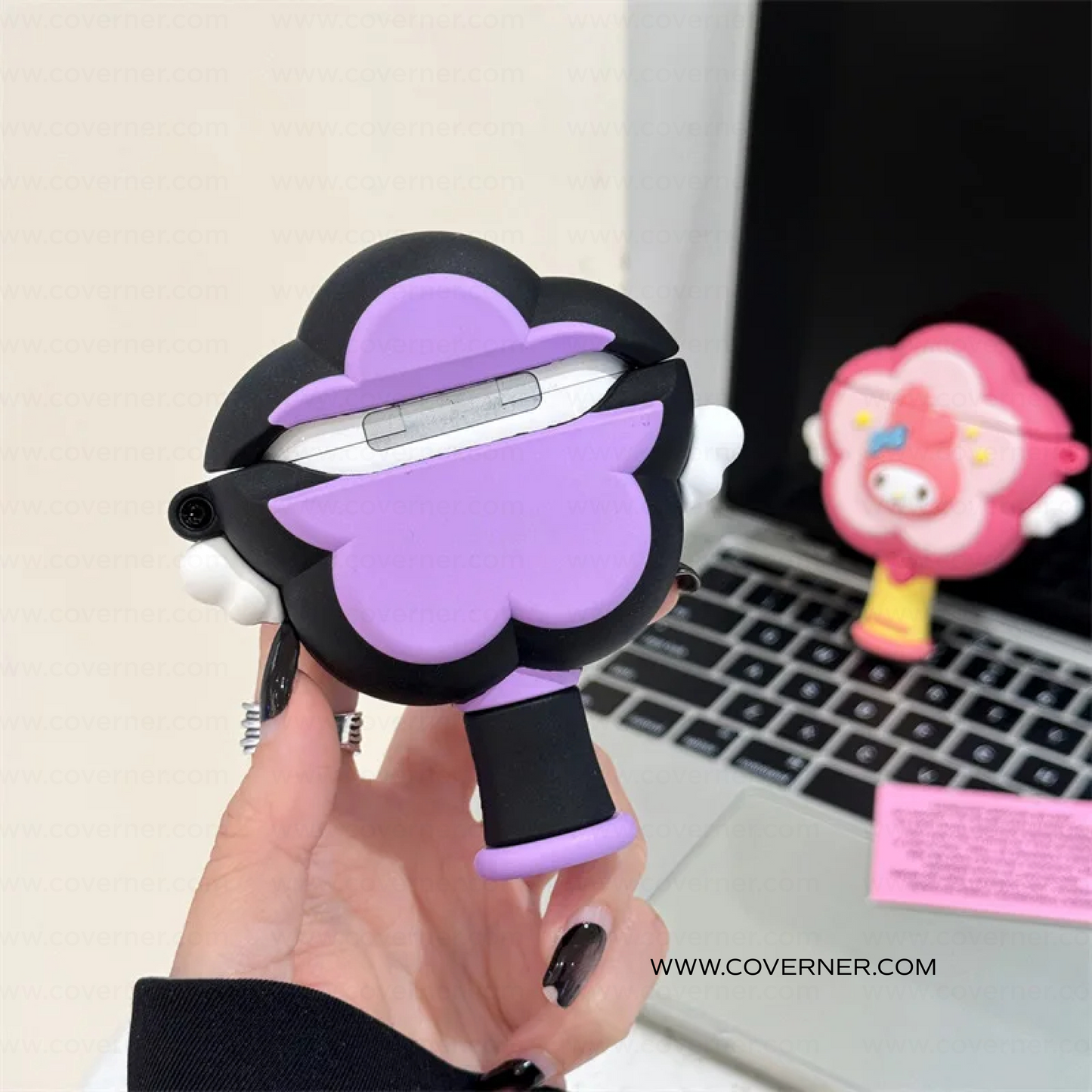 KuroMii Wand Silicone AirPods Case with Hook – Magical Anime-Inspired Cover by Coverner India