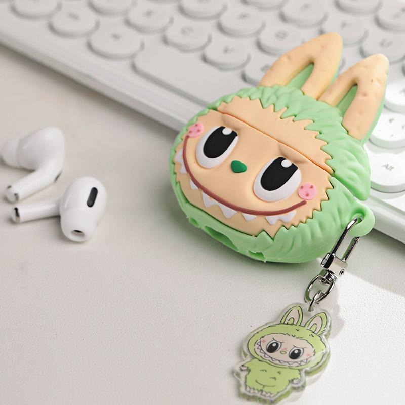 Labubu AirPods Case – Cute Cartoon Silicone Protective Cover & Keychain for All AirPods Models - PREMIUM