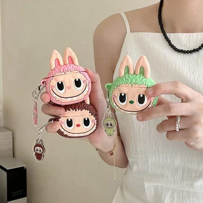 Labubu AirPods Case – Cute Cartoon Silicone Protective Cover & Keychain for All AirPods Models - PREMIUM
