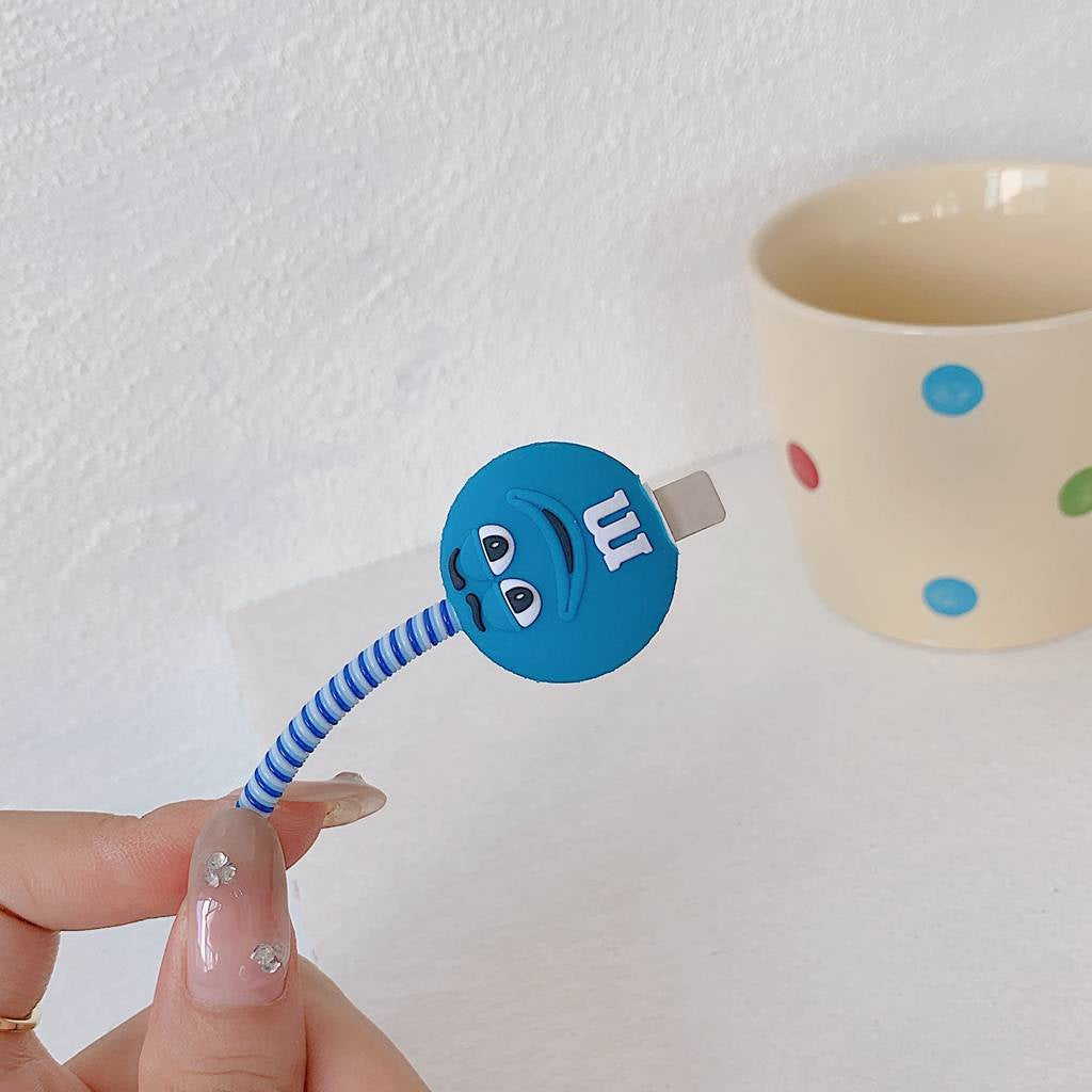Iphone Charger Case Cover - M&M's - 4 Piece Set (With Wire Protector)